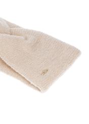 Cream women's headband with tie CZADT-0230-0B(Z26) - close-up detail, on white background.