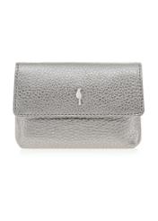 Small silver leather wallet with chain PORES-0871-92(Z23)-01