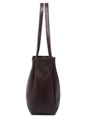 Brown leather women's shoulder bag TORES-1376-1H(Z26) - side view of the product, on a white background.