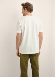 Cream cotton plain men's T-shirt TSHMT-0155-0B(Z26)