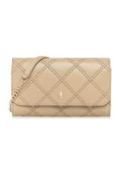 Small beige leather women's handbag TORES-1043-1B(W26) - front product view, on white background.