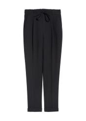Black women's trousers with a crease SPODT-0098-99(Z25), product view from the front on a white background.