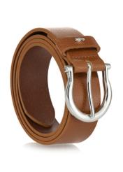 Brown leather women's belt PASDS-0274A-89(W24)-02