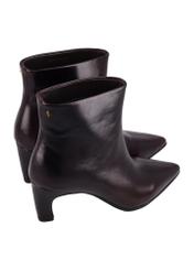 Women's leather ankle boots in burgundy color BUTYD-1338-4E(Z26) - product view from above, on a white background.