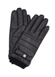 Men's leather gloves with wool lining REKMS-0091-99(Z26), front product view on white background.