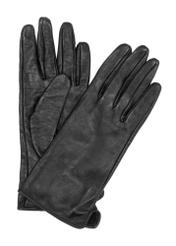 Men's leather gloves in black REKMS-0009A-99(Z25), front product view on white background.