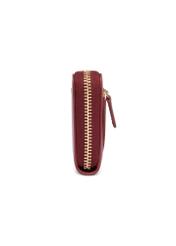 Red medium leather women's wallet PORES-1023-3D(Z26), side product view on white background.