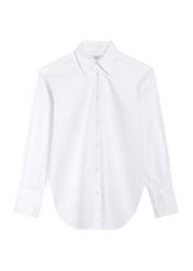 Women's cotton shirt in white color KOSDT-0171-11(Z25), product view from the front on a white background.