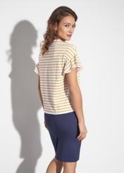 White striped women's blouse BLUDT-0162-21(W23)-02