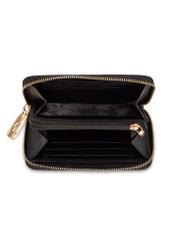 Black medium women's leather wallet PORES-0931A-99(Z25), product view inside on white background.