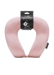 Pink travel pillow AW-014-0002-34(W25), front product view on white background.