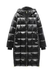 Black women's winter jacket KURDT-0677-99(Z26) - front product view, on white background.