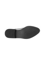 Black leather women's boots BUTYD-1204-99(Z25), view of the sole of the product on a white background.