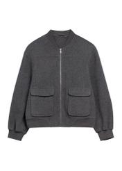 Women's short wool jacket PLADT-0079-9D(Z26), front product view on white background.