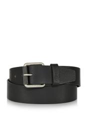 Black leather men's belt PASMS-0251-99(W24)-01