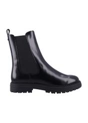 Women's black leather Chelsea boots BUTYD-1010-9F(Z26), side view of the product on a white background.