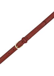 Women's leather belt in a red shade PASDS-0344-3D(Z26), product view from above on a white background.