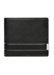 Men's leather black wallet PORMS-0142B-99(Z25) - front product view on white background.
