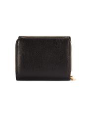 Black leather women's wallet with RFID protection PORES-0825RFID-9I(Z26), back view of the product on a white background.