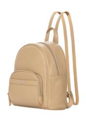 Beige women's backpack TOREC-1263-1B(Z26). Side view diagonally on a white background.