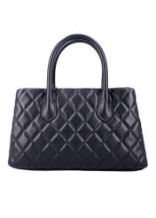 Quilted black women's handbag TOREC-1312-99(Z26), product view from the back on a white background.