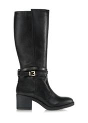 Black leather women's high-heeled boots BUTYD-1088-99(Z24)-01