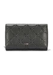Black leather women's wallet with monogram PORES-0882A-99(W25)