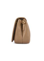 Dark brown leather women's handbag TORES-0911 F-1K(W26) - side product view, on white background.
