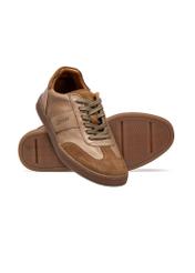 Men's leather sports shoes BUTYM-0487-1B(W26), diagonal product view on white background.