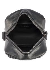 Black leather men's bag TORMS-0485R-9I(W26), product view from the inside on a white background.