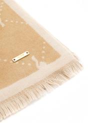 Double-sided beige women's scarf SZADT-0158-82(Z25), close-up of the product detail on a white background.