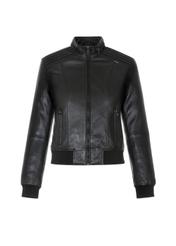 Women's leather jacket with welts KURDS-0348-5491(W22)-04