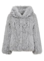 Gray natural women's fur coat FUTDF-0105-5460(Z24)-05