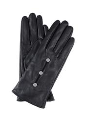 Women's leather gloves with rhinestones REKDS-0077-99(Z23)-01