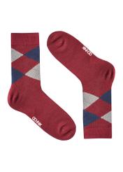 Men's long socks with pattern SKAMT-0197-4D(Z26), side view of the product on a white background.