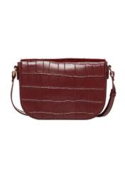 Small red croc-effect shoulder bag TOREC-1244-4C(Z26), rear view on a white background.