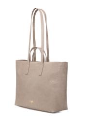 Beige women's shopper handbag TOREC-1204-1D(W26), diagonal product view on a white background.