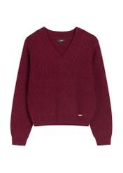 Burgundy women's sweater SWEDT-0162-4D(Z26), front product view on a light background.
