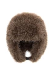 Brown women's earflap hat CZADF-0047-89(Z25) - front product view on white background.