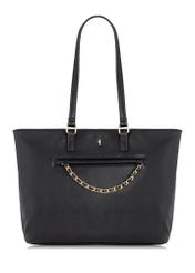 Black women's handbag with pocket TOREC-0753-99(W23)-01