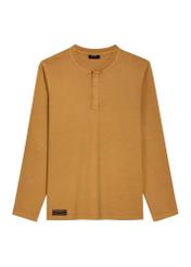 Men's mustard longsleeve LSLMT-0015-2D(Z26), front product view on white background.