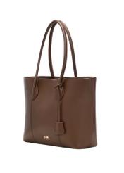 Brown women's shopper bag TOREC-1241-1H(Z26), diagonal product view on a white background.