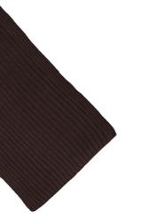 Brown men's winter scarf SZAMT-0016-1I(Z26), close-up of the product detail on a white background.