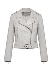 Women's beige leather jacket KURDS-0371-2833(W25)-02