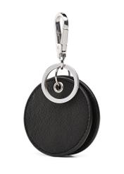 Black keychain with mirror BRELOK-0216-99(Z25), product view from the back on a white background.
