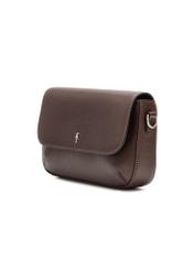 Brown leather small women's handbag TORES-1184-89(Z25), diagonal view of the product on a white background.
