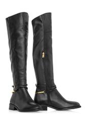 Black leather women's boots BUTYD-1136-99(Z24)