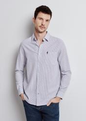 Blue striped men's shirt KOSMT-0324-61(W24)-03