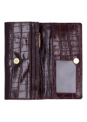 Burgundy leather women's wallet PORES-0889B-4D(Z26), interior view on a white background.