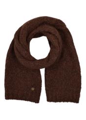 Brown women's scarf with wool SZADT-0227-1I(Z26), front product view on white background.